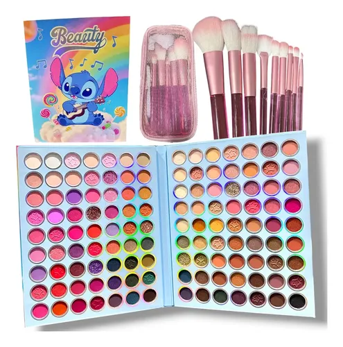 Paleta De Sombras Maquillaje Stitch 126 Colores + Brochas