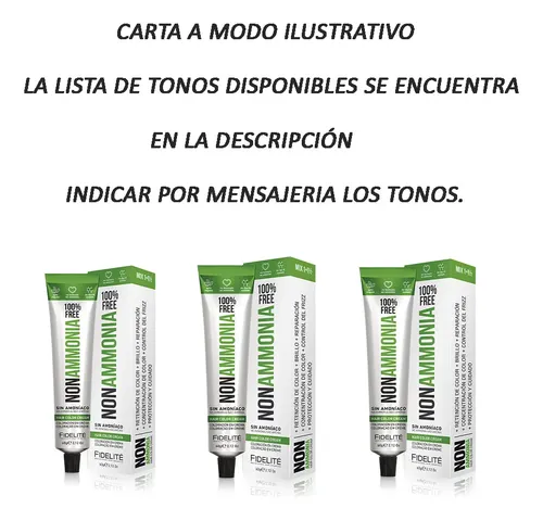 Combo Tintura Fidelite Sin Amoniaco Non Ammonia X6 Unidades