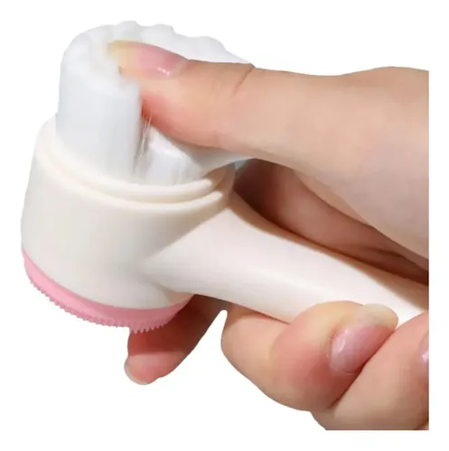 Cepillo Limpiador Facial Doble Cara De Silicona Manual