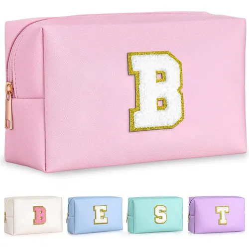 Bolsa De Maquillaje Topeast Preppy Patch De Piel Sintética C