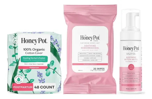 Kit Postparto Esenciales Con Toallas Y Lavado De Hamamelis