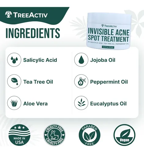 Crema Facial Antiacné Treeactiv Con Ácido Salicílico 15