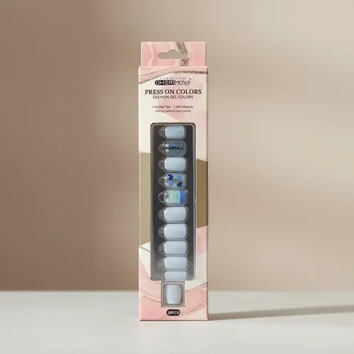 Uñas Postizas Press On Autoadhesivas con Dijes de Cherimoya – Pack de 30 Tips