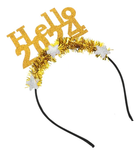 Golden 2024 New Year Party Hairband Festive Star Headband