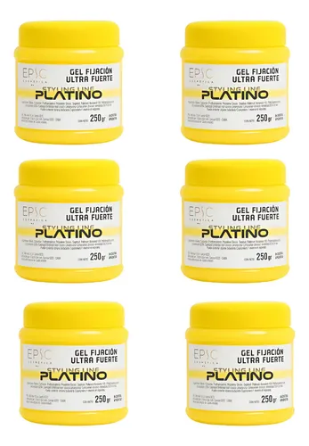 Gel Epic Platino Fijacion Ultra Fuerte 250gr X 6 Unidades