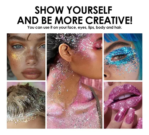 6 Barras De Gel Iluminadoras Con Purpurina Para Rostro, Vell
