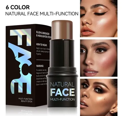 Set De 3 Barras De Contorno En Crema, Iluminador Y Colorete,