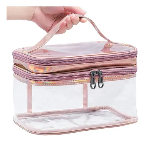 M Li Neceser Transparente Bolsa De Maquillaje De Doble Con ,