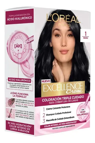 Kit Tintura L’oréal Paris Excellence Creme Tono 1 Negro