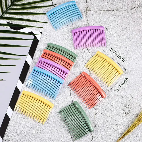 10 Peinetas Laterales Coloridas Para El Cabello Decor =
