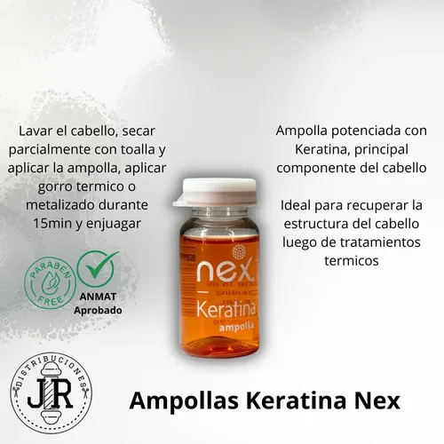 Tratamiento Ampolla De Keratina Nex 15ml Pos Tintura Repara
