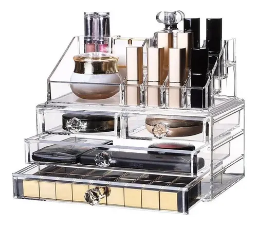Organizador Acrílico Univex Joyas y Maquillaje 4 Cajones 16 Compartimentos