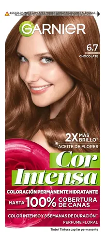 Kit Tintura Permanente Cor Intensa Tono 6.7 Chocolate Garnier