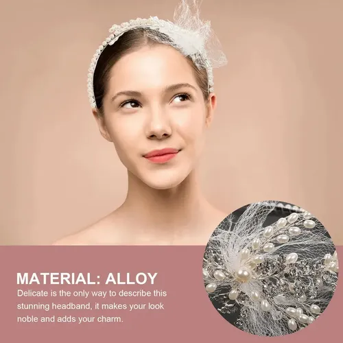 Diadema De Novia Con Perlas De Cristal Para El Cabello