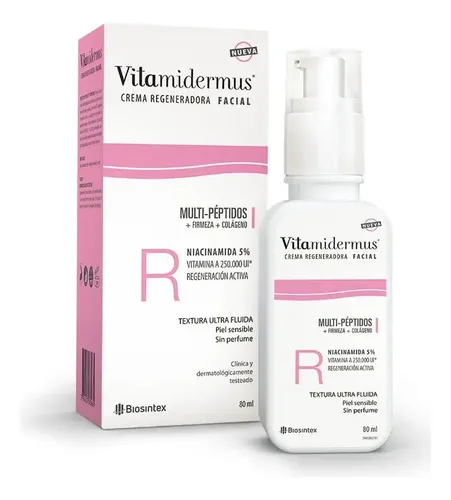 Vitamidermus Crema Facial Regeneradora 80 Ml P/sensible Momento De Aplicación Día/noche Tipo De Piel Sensible