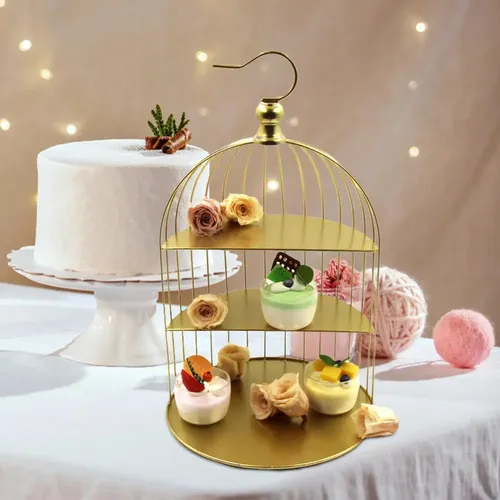 – Birdcage Cake Stand Organizador De Maquillaje Joyas =