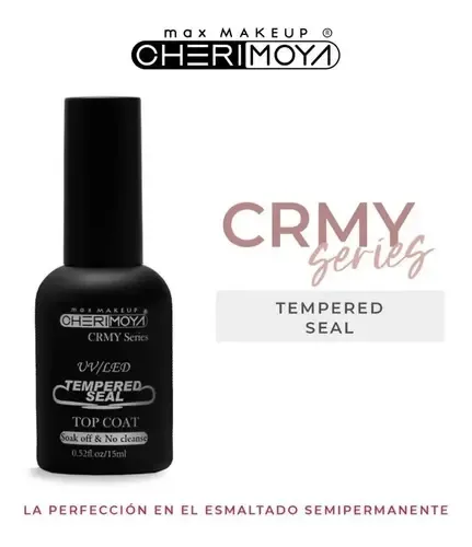 Top Coat Tempered Seal Efecto Vidrio Templado Cherimoya 15ml Color Transparente