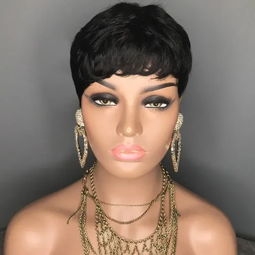 Pelucas Cortas De Pelo Negro Para Mujer, Pelucas Para Cortar