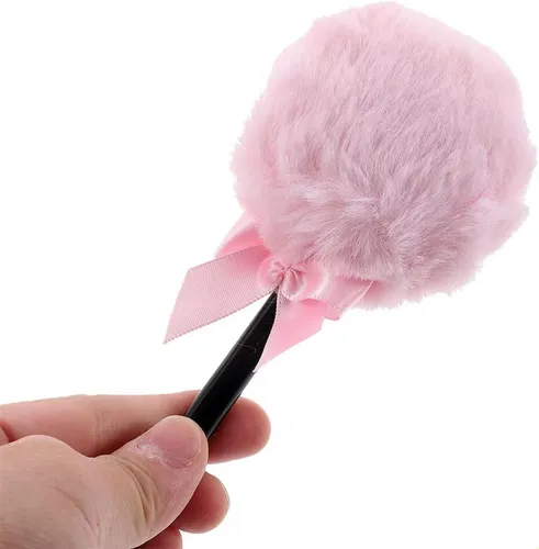 Borla Para Polvos Corporales Con Mango Largo Rosa Rosa