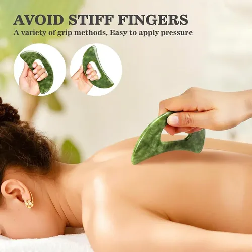 Juego De 2 Herramientas De Masaje Gua Sha Mierbai De Jade