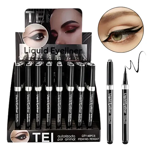 Delineador Líquido Marcador TEI Negro Waterproof Larga Duración Mate