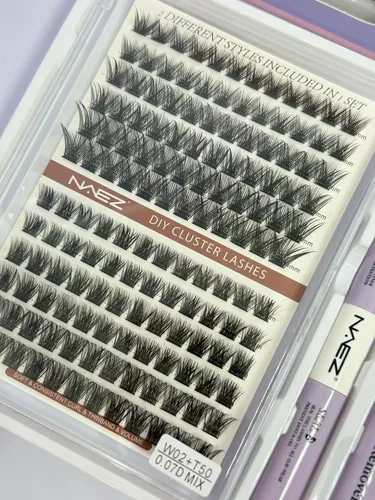 Set Pestañas Postiza Naez Mix W02 T50 Adhesivo Pinza Removed