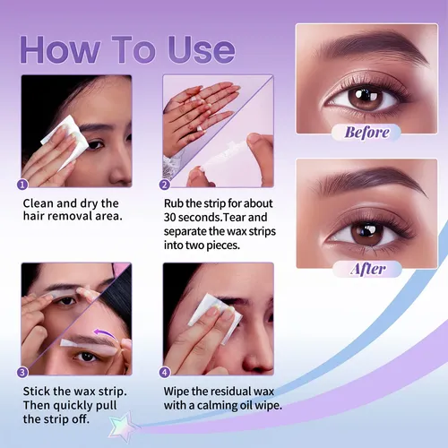 Tiras De Cera Facial Lawink Para Depilación De Cejas Y Labio