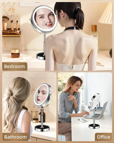 Espejo De Maquillaje Con Luz 30x Aumentos 9 Pulgadas Cromo