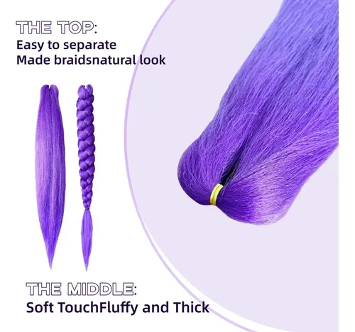 2 Piezas Trenzas Moradas For Extensiones De Cabello,