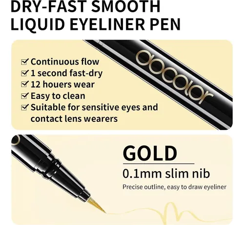Docolor Liner Líquido Dorado Resistente Al Agua