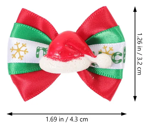 10 Unidades De Lazos Para El Pelo De Navidad Para Mascotas,