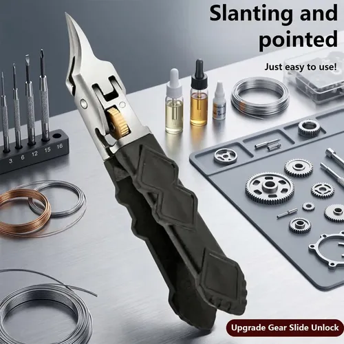 Black Anti-slip Grip Gear Lock Nail Clipper Set With