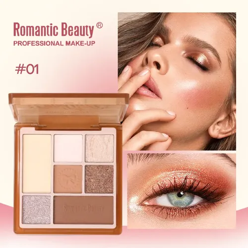 Paleta Sombras De Ojos Romantic Beauty Colores Glitter