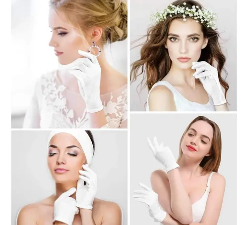Guantes Algodón Blancos Medianos Para Manos Secas Eccema