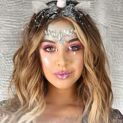 6 Piezas De Gemas Faciales, Purpurina, Joyería Facial For