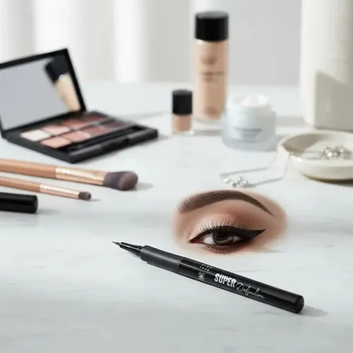 Delineador de ojos líquido Avon True Delineador Líquido Para Ojos Super Definition color black con acabado mate