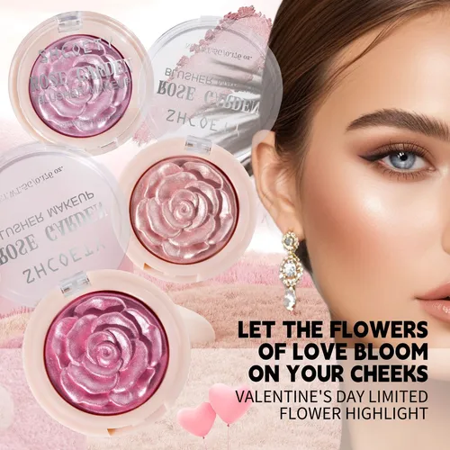 Shcoety Iluminador 3d Rosa Rubor Contorno Cuerpo Cara