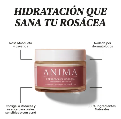 Anima Crema Natural Correctora Rosácea Y Acné 110g