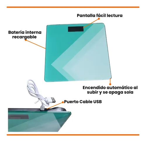 Balanza Digital Personal 180kg Recargable Usb Baño Kaimon