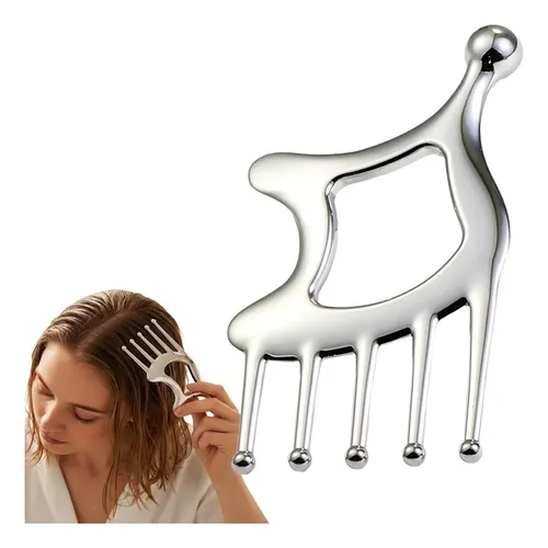 Peine Sha Gua, 5 Herramientas Para Masaje De Cabeza Y 1 Cuer Silvery