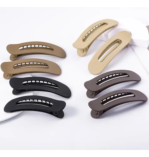 8 Clips De Garra Planos Cptots Para Cabello Fino 11×3.18cm