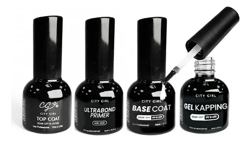 Esmalte X4 Top Y Base Coat Gel Kapping Primer City Girl 10ml Transparente