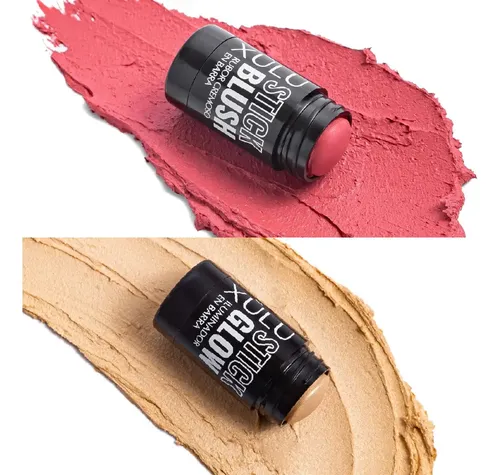 Set Stick Blush Glow: Rubor + Iluminador En Barra Xulu Tono Del Maquillaje Rosy Y Daylight