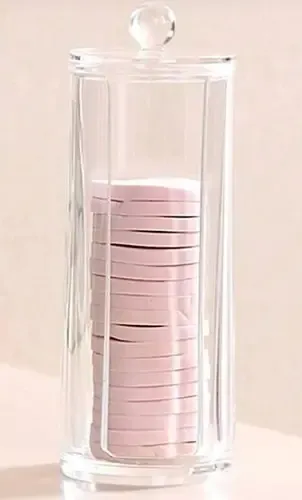 Organizador Porta Discos De Algodon Acrilico Maquillaje