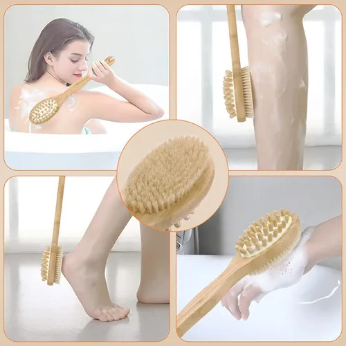 Cepillo Exfoliante Boan Seco Con Mango Largo