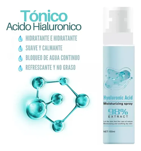 Spray Hidratante Facial, Tónico, Ácido Hialurónico, Aloe Ver