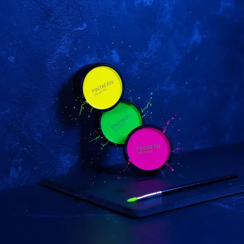 Kit Maquillaje Fluorescente Acuarelable Bodypaint Pintafán