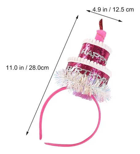 Diadema Decorativa Para Cumpleaños, Tocado Forma De Pastel
