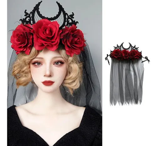Tiara Gótica Con Diadema Para El Día De Los Muertos