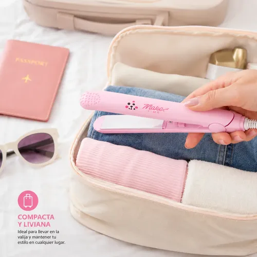Planchita Mini Make Time Rosa Cerámica Turmalina Para Viaje